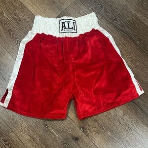 Title Muhammad Ali out of Louisville KY Red Boxing Shorts with White Trim